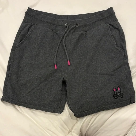 Psycho Bunny Charcoal Shorts with Subtle Pink Details Men’s Large - Picture 1 of 4